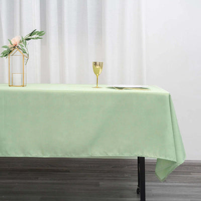 Polyester 60"x102" Rectangle Tablecloth Sage Green - Durable and Stylish Table Cover - Linen Luxes