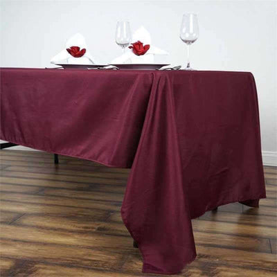 Polyester 60"x126" Rectangle Tablecloth Burgundy - Wrinkle - Resistant Table Cover - Linen Luxes