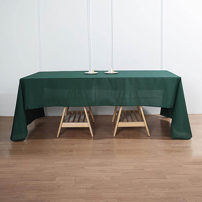 Polyester 60"x126" Rectangle Tablecloth Hunter Emerald Green - Wrinkle - Resistant Table Cover - Linen Luxes