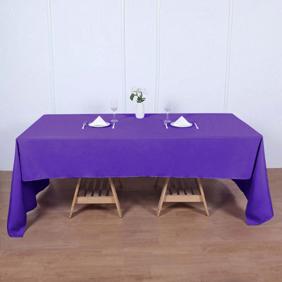 Polyester 60"x126" Rectangle Tablecloth Purple - Wrinkle - Resistant Table Cover - Linen Luxes