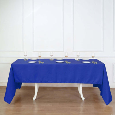 Polyester 60"x126" Rectangle Tablecloth Royal Blue - Wrinkle - Resistant Table Cover - Linen Luxes