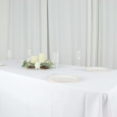 Polyester 60"x126" Rectangle Tablecloth White - Wrinkle - Resistant Table Cover for Weddings & Parties - Linen Luxes