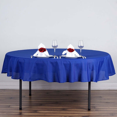 Polyester 70" Round Tablecloth Royal Blue - Durable & Wrinkle - Resistant Table Cover - Linen Luxes