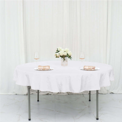 Polyester 70" Round Tablecloth White - Durable & Wrinkle - Resistant Table Cover for Everyday Use - Linen Luxes