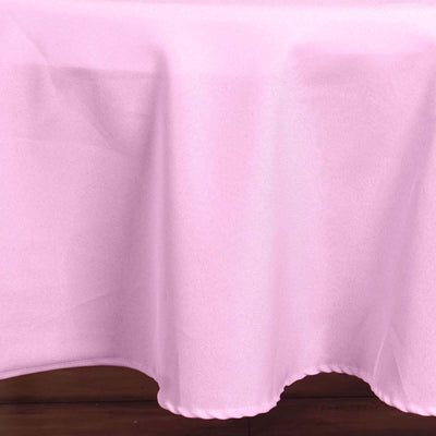 Polyester 90" Round Tablecloth Pink - Stain & Wrinkle - Resistant Table Cover - Linen Luxes
