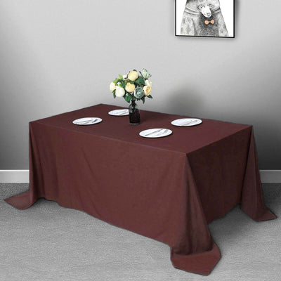 Polyester 90"x132" Rectangle Tablecloth Chocolate - Seamless Wrinkle - Resistant Table Cover - Linen Luxes