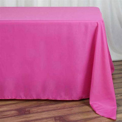 Polyester 90"x132" Rectangle Tablecloth Fuchsia - Seamless Wrinkle - Resistant Table Cover - Linen Luxes