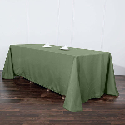 Polyester 90"x132" Rectangle Tablecloth Olive Green - Seamless Wrinkle - Resistant Table Cover - Linen Luxes