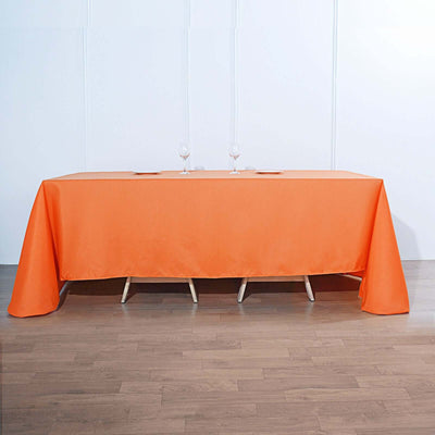Polyester 90"x132" Rectangle Tablecloth Orange - Seamless Wrinkle - Resistant Table Cover - Linen Luxes