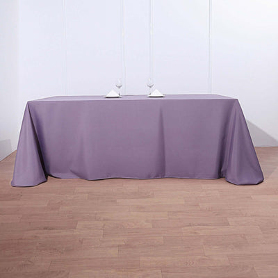 Polyester 90"x132" Rectangle Tablecloth Violet Amethyst - Seamless Wrinkle - Resistant Table Cover - Linen Luxes