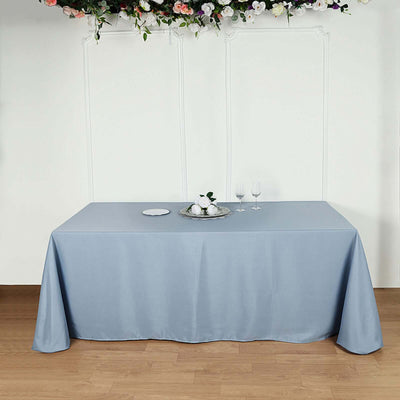 Polyester 90"x156" Rectangle Tablecloth Dusty Blue - Seamless Wrinkle - Resistant Table Cover - Linen Luxes