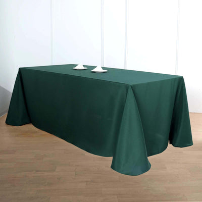 Polyester 90"x156" Rectangle Tablecloth Hunter Emerald Green - Seamless Wrinkle - Resistant Table Cover - Linen Luxes