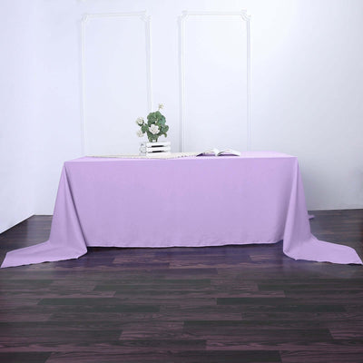 Polyester 90"x156" Rectangle Tablecloth Lavender Lilac - Seamless Wrinkle - Resistant Table Cover - Linen Luxes