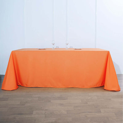 Polyester 90"x156" Rectangle Tablecloth Orange - Seamless Wrinkle - Resistant Table Cover - Linen Luxes