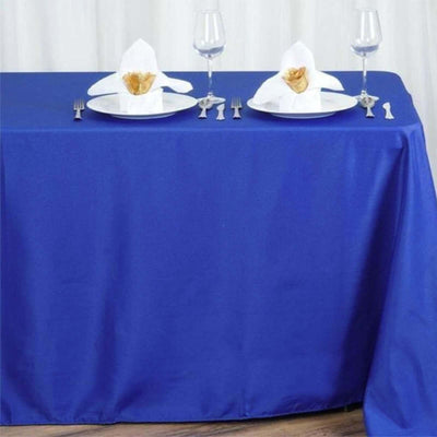 Polyester 90"x156" Rectangle Tablecloth Royal Blue - Seamless Wrinkle - Resistant Table Cover - Linen Luxes
