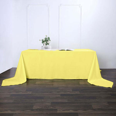 Polyester 90"x156" Rectangle Tablecloth Yellow - Seamless Wrinkle - Resistant Table Cover - Linen Luxes