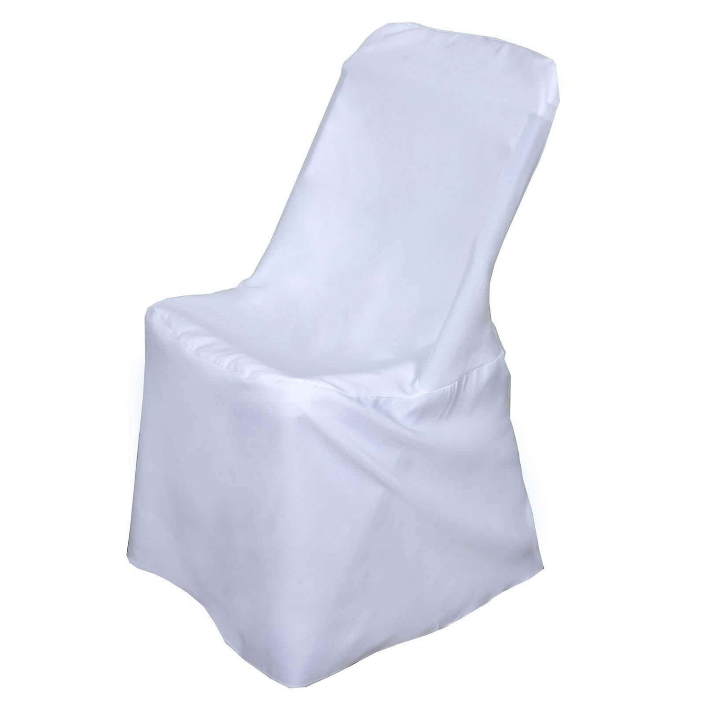 Polyester Chair Cover for Folding Lifetime Chairs White - Reusable Durable Slip - On Cover for Weddings & Gatherings - Linen Luxes