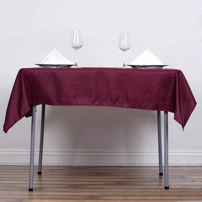 Polyester Square 54"x54" Tablecloth Burgundy - Wrinkle - Resistant & Durable Table Cover - Linen Luxes