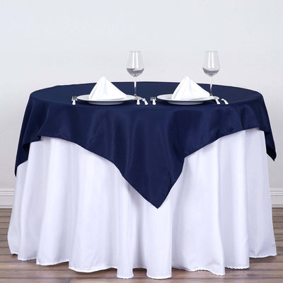 Polyester Square 54"x54" Tablecloth Navy Blue - Wrinkle - Resistant & Durable Table Cover - Linen Luxes