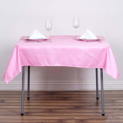 Polyester Square 54"x54" Tablecloth Pink - Wrinkle - Resistant & Durable Table Cover - Linen Luxes