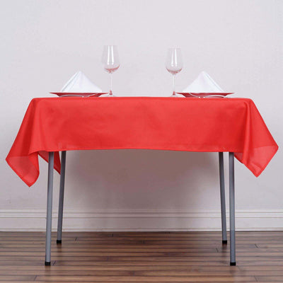 Polyester Square 54"x54" Tablecloth Red - Wrinkle - Resistant & Durable Table Cover - Linen Luxes
