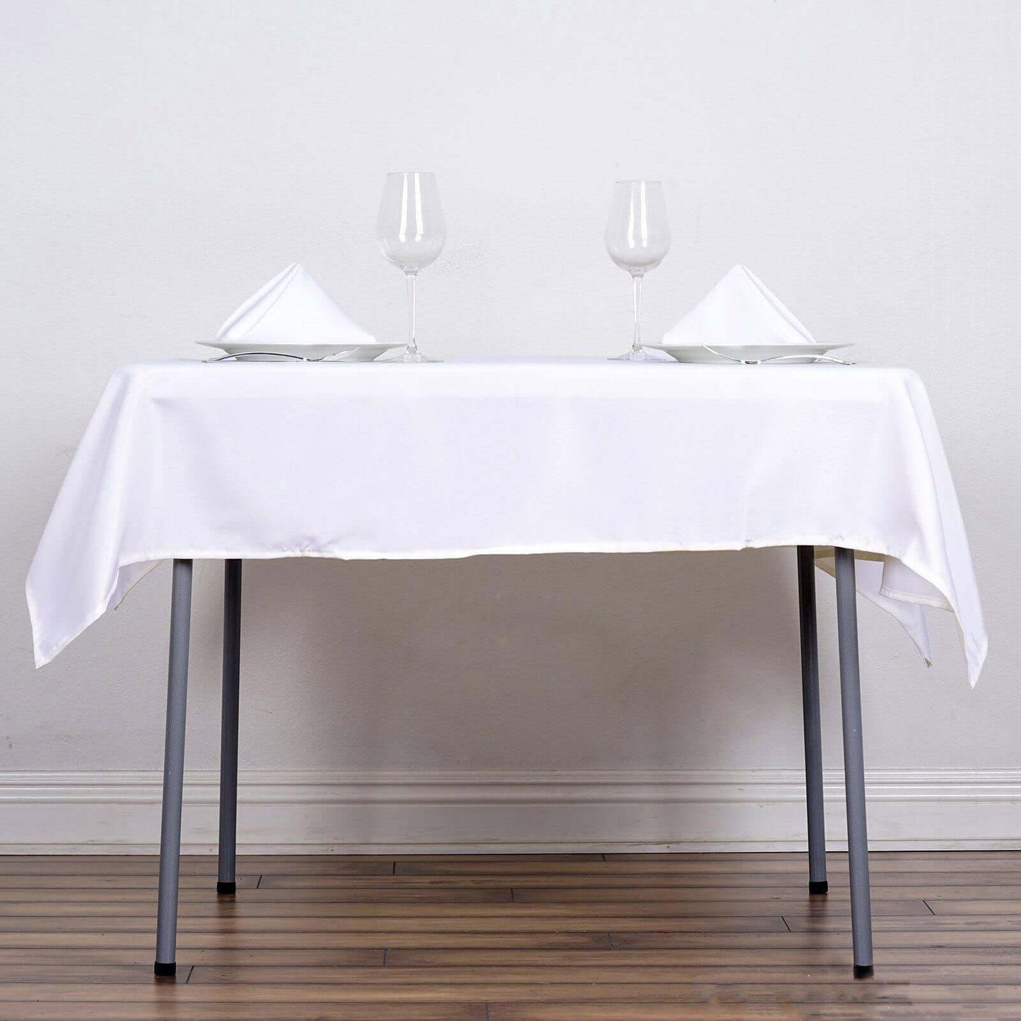 Polyester Square 54"x54" Tablecloth White - Wrinkle - Resistant & Durable Table Cover for Events - Linen Luxes