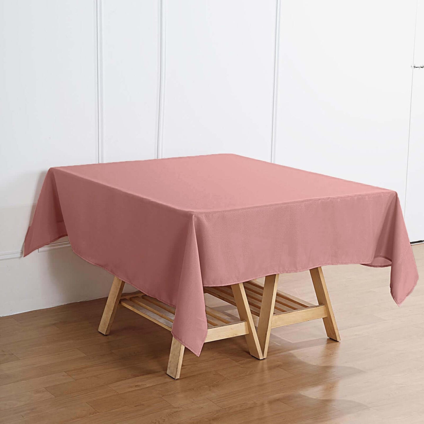 Polyester Square 70"x70" Tablecloth Dusty Rose - Wrinkle - Resistant & Durable Table Cover - Linen Luxes