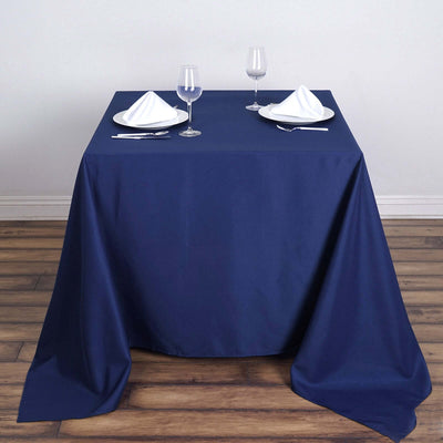 Polyester Square 70"x70" Tablecloth Navy Blue - Wrinkle - Resistant & Durable Table Cover - Linen Luxes