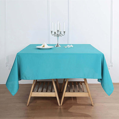 Polyester Square 70"x70" Tablecloth Turquoise - Wrinkle - Resistant & Durable Table Cover - Linen Luxes