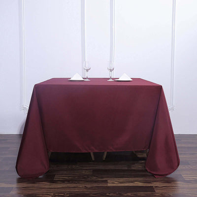 Polyester Square 90"x90" Tablecloth Burgundy - Wrinkle - Resistant & Durable Table Cover - Linen Luxes