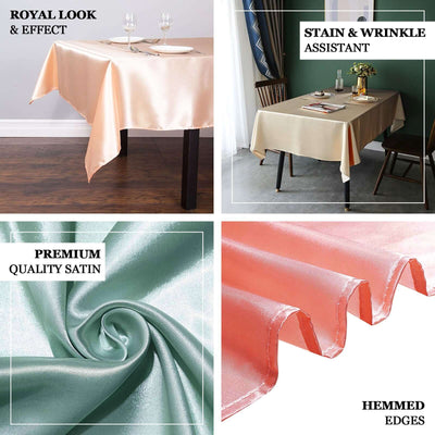 Satin Rectangular 60"x126" Tablecloth Dusty Sage Green - Smooth and Lustrous Table Cover