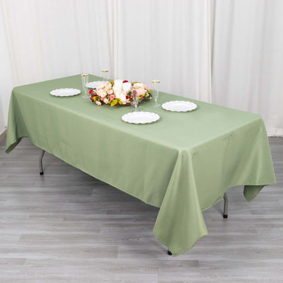 Premium Polyester 60"x102" Rectangle Tablecloth Dusty Sage Green - Durable 220GSM Wrinkle-Resistant Table Cover