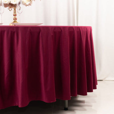 Scuba Round 108" Tablecloth Burgundy - Wrinkle Free & Stain Resistant Table Cover