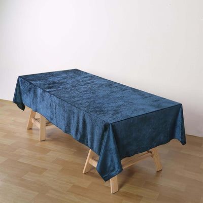 Premium Velvet 60"x102" Rectangle Tablecloth Navy Blue - Reusable & Soft Table Cover - Linen Luxes