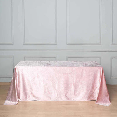 Premium Velvet 90"x132" Rectangle Tablecloth Blush - Reusable Soft & Seamless Table Cover - Linen Luxes