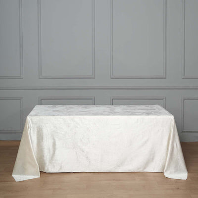 Premium Velvet 90"x132" Rectangle Tablecloth Ivory - Reusable Soft & Seamless Table Cover - Linen Luxes