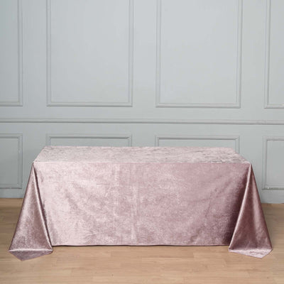 Premium Velvet 90"x132" Rectangle Tablecloth Mauve - Reusable Soft & Seamless Table Cover - Linen Luxes