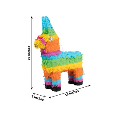 Rainbow Llama Pinatas for Fiesta Party Decorations, Mexican Theme Colorful Paper Donkey Cinco de Mayo Pinatas - 16"x22"