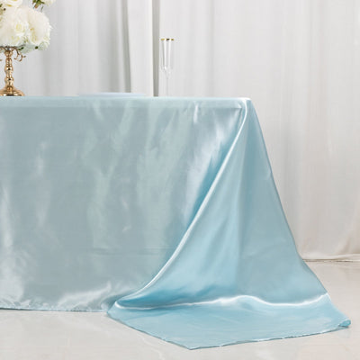 Satin Rectangular 90"x156" Tablecloth Light Blue - Seamless Table Cover
