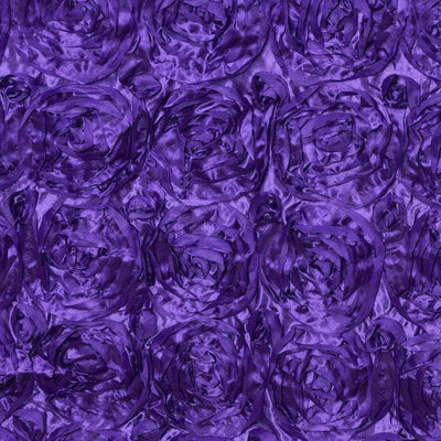 Rosette Satin 14"x108" Table Runner Purple - Grandiose Design - Linen Luxes