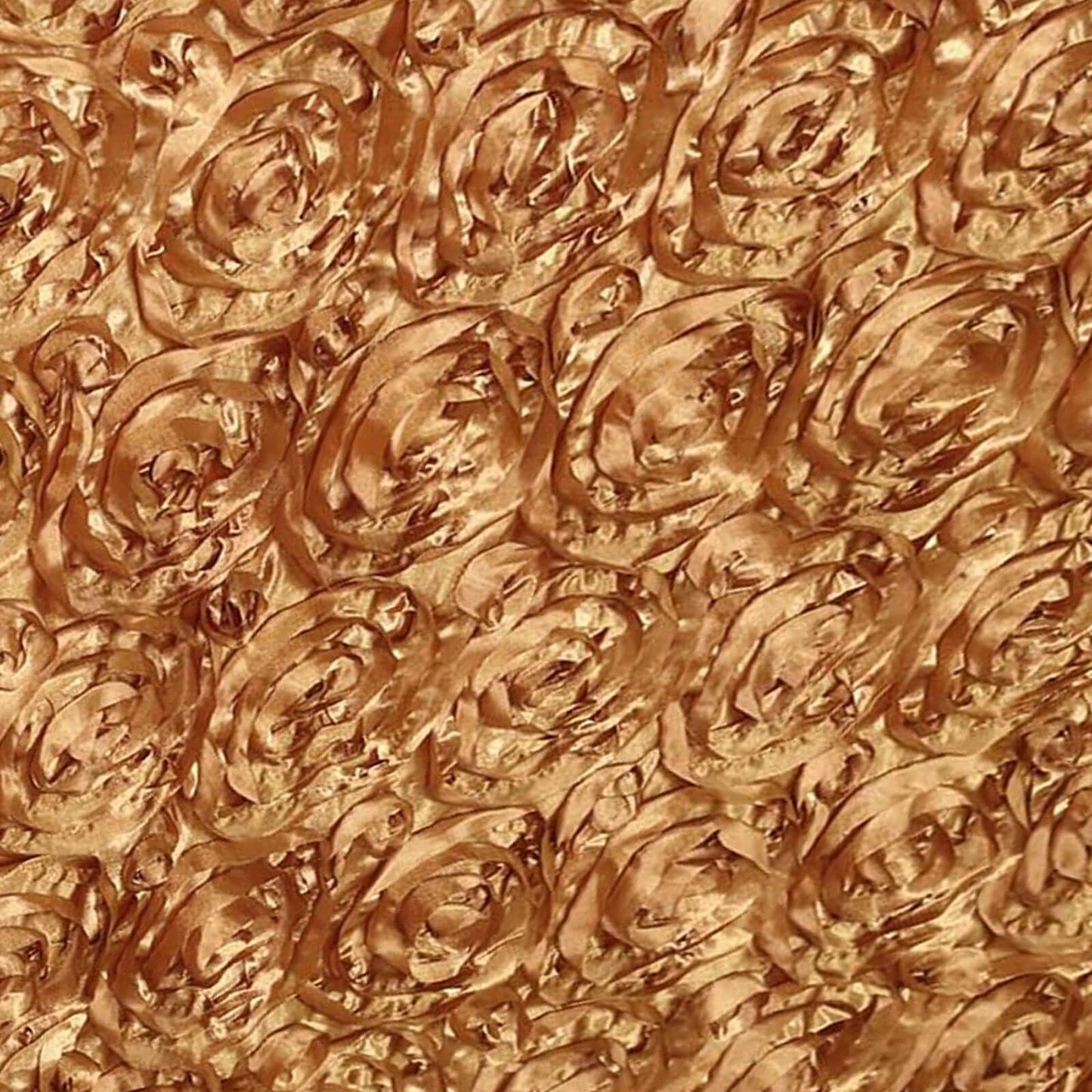 Rosette Satin 21ft Table Skirt Gold - 3D Floral Table Cover - Linen Luxes