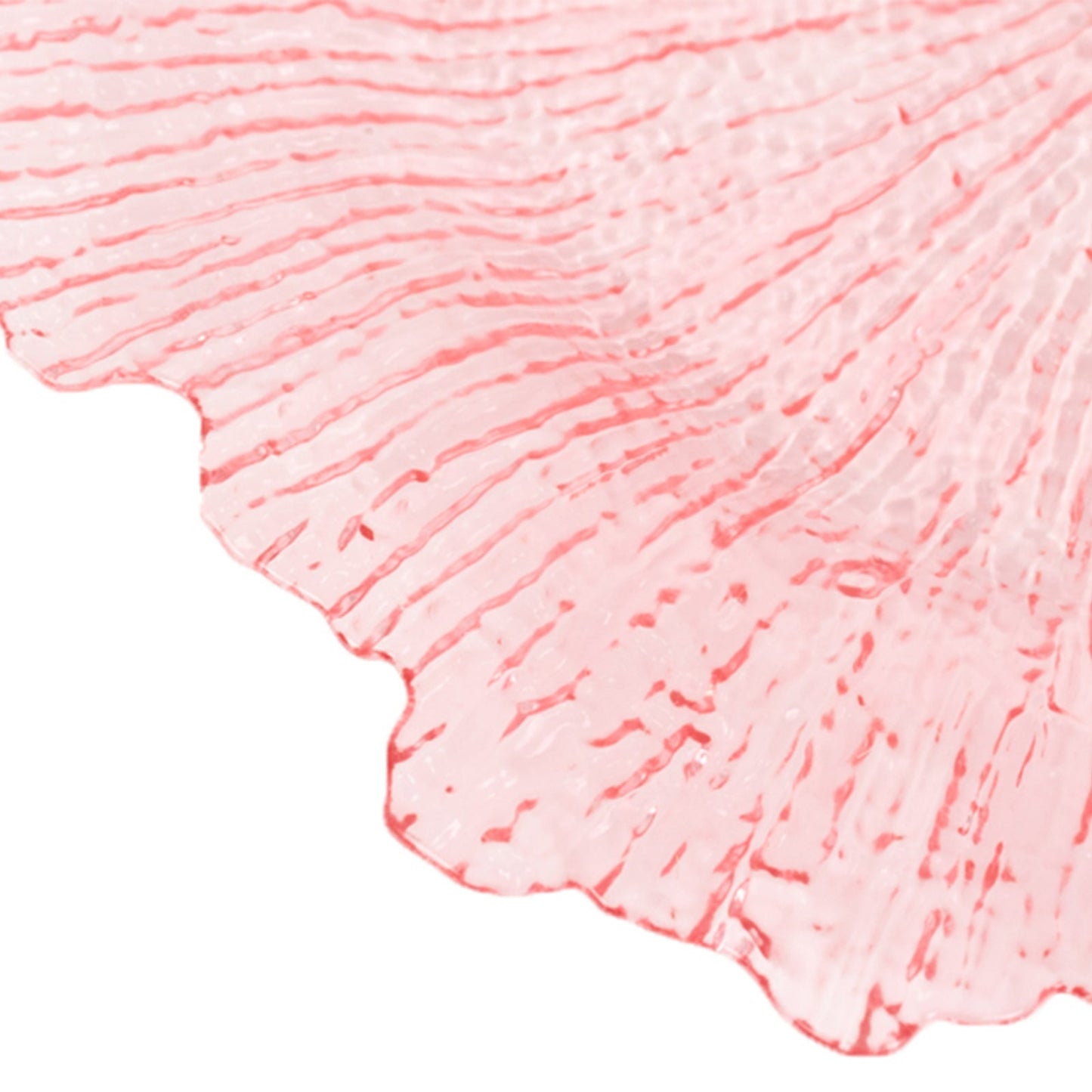 6-Pack Acrylic Plastic Round Charger Plates 13" in Transparent Blush with Reef Design, Dinner Charger Tableware