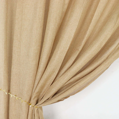 8ftx8ft Natural Jute Faux Burlap Event Curtain Drapes With Rod Pockets, Rustic Photography Backdrop Event Panel
