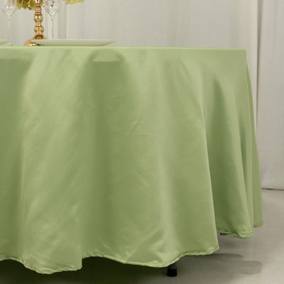 Lamour Satin 108" Round Tablecloth Sage Green - Durable & Silk-Like Table Cover