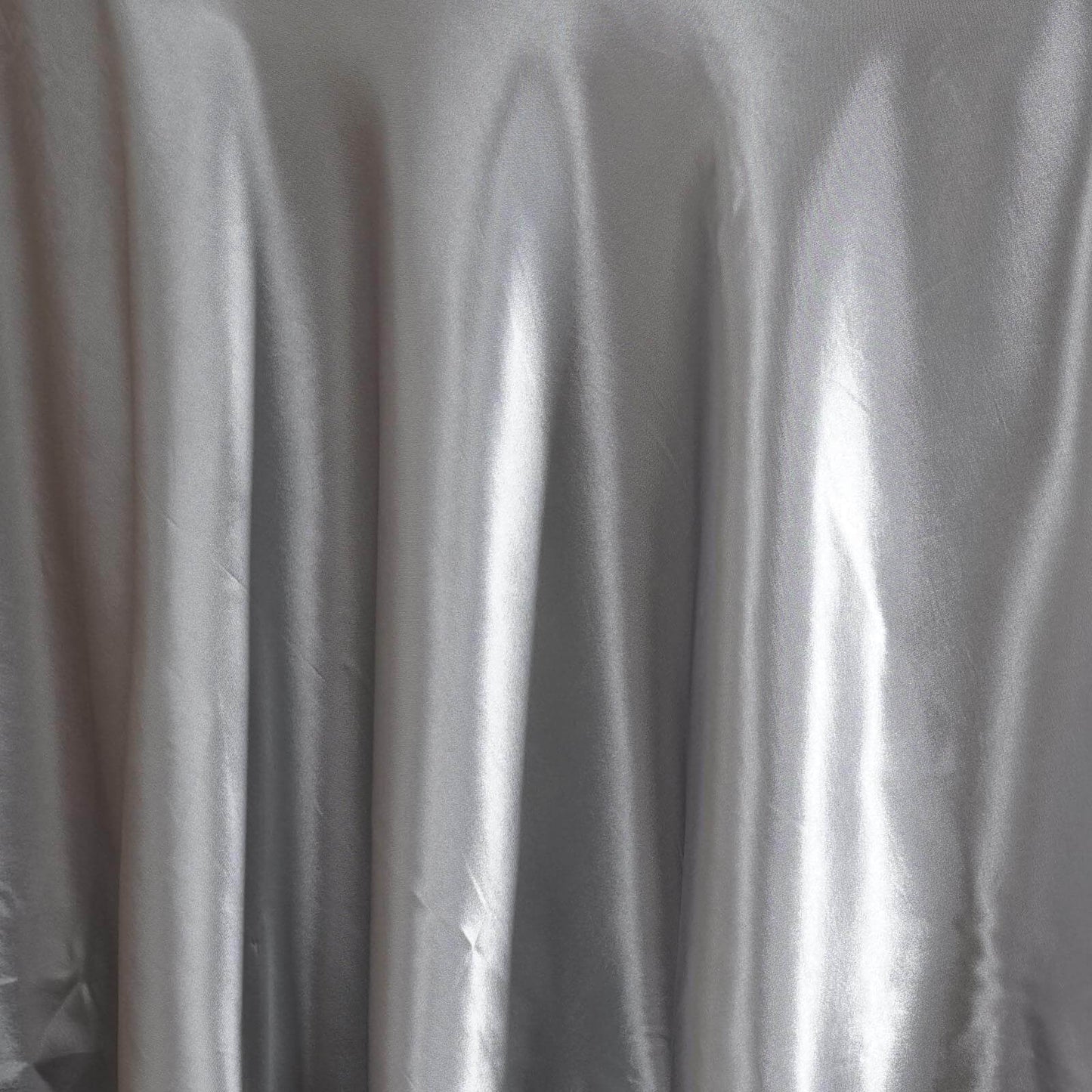 Satin 108" Round Tablecloth Silver - Smooth and Lustrous Table Cover - Linen Luxes