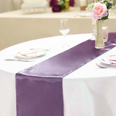 Satin 12"x108" Table Runner Violet Amethyst - Stylish Table Linen - Linen Luxes