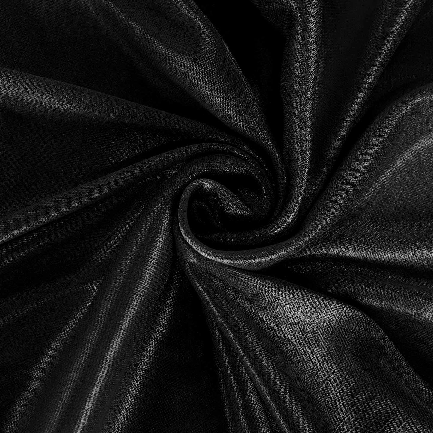 Satin 21ft Table Skirt Black - Pleated Double Drape Table Cover - Linen Luxes