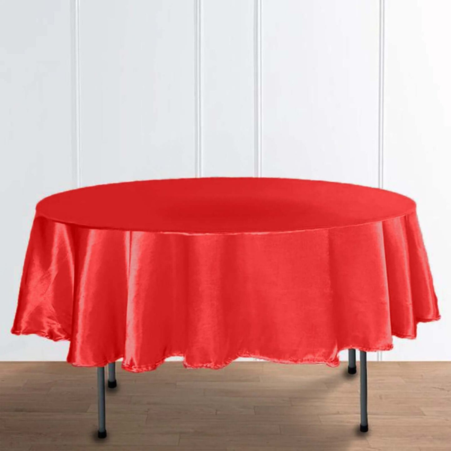 Satin 90" Round Tablecloth Red - Smooth and Lustrous Table Cover - Linen Luxes