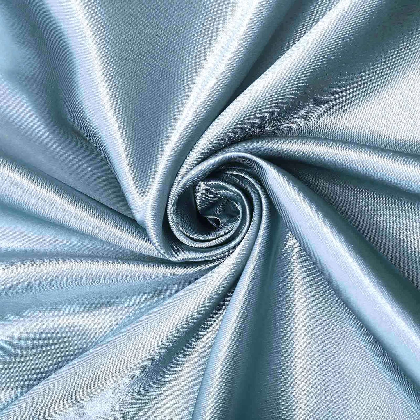 Satin Chair Cover Self - Tie Universal Design Dusty Blue - Durable Slip - On Cover for Folding, Dining, Banquet & Standard Chairs - Linen Luxes