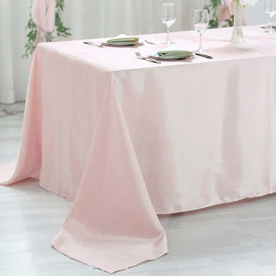 Satin Rectangular 60"x102" Tablecloth Blush - Smooth and Lustrous Table Cover - Linen Luxes